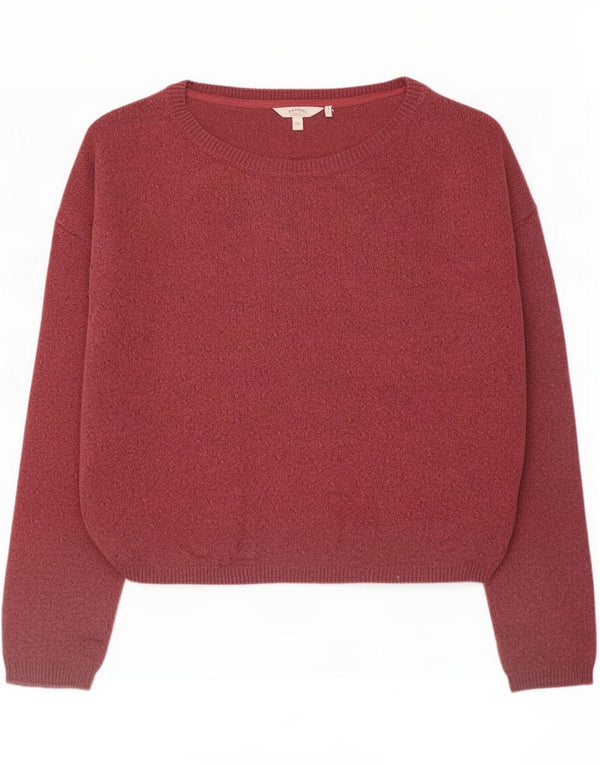 Fat Face Damen Übergroßer Pullover mit U-Boot-Ausschnitt, UK 14, Large Burgundy