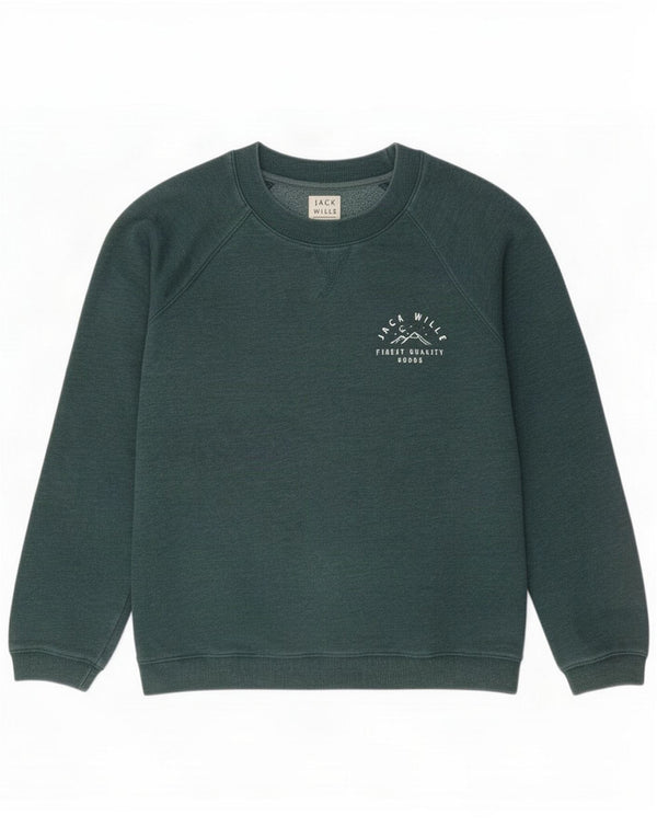 Jack Wills Damen Sweatshirt-Pullover UK 16 Large Green Cotton