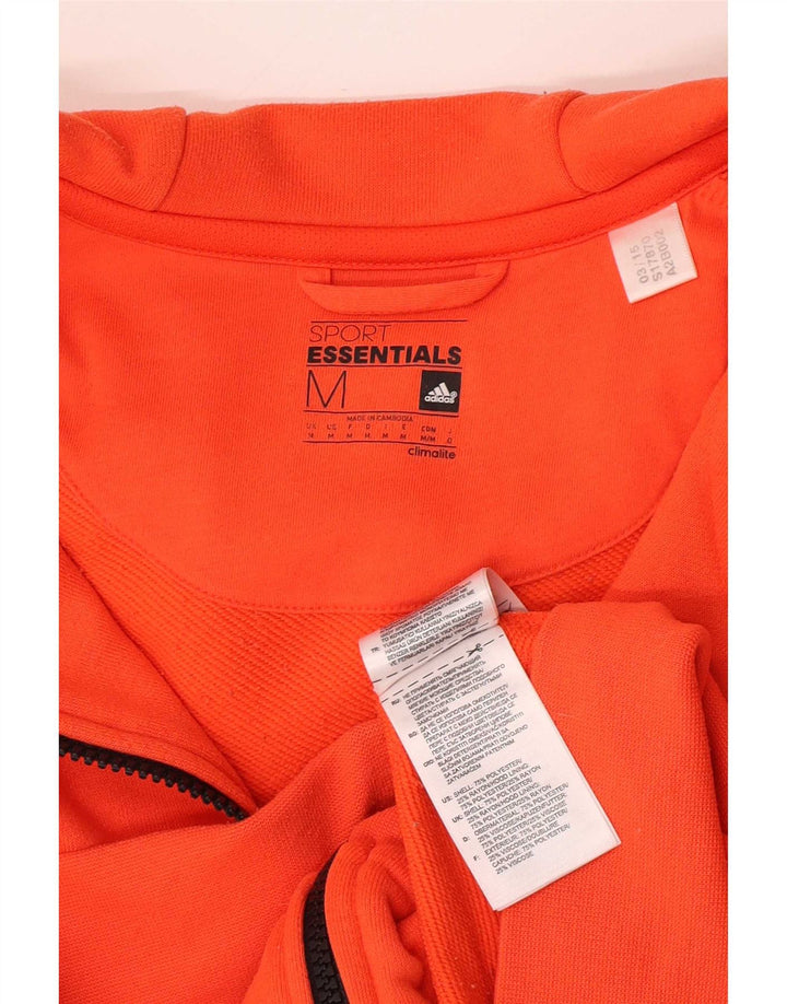 Adidas Herren-Kapuzenpullover mit Reißverschluss, Mittelorange, Polyester
