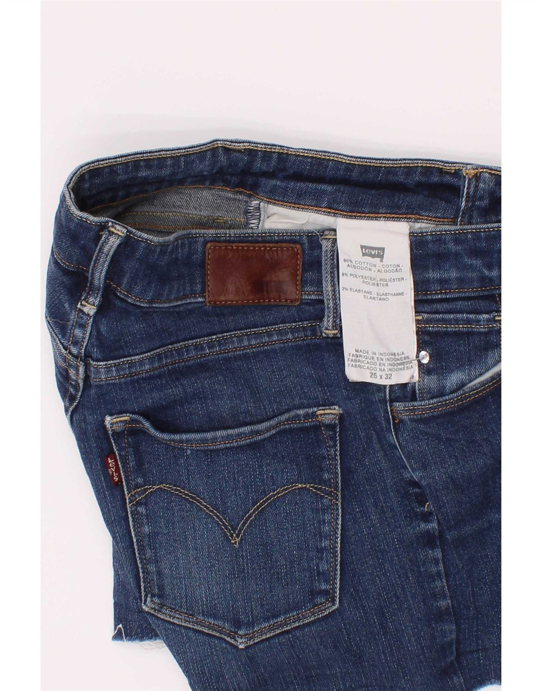 Levi's Damen Jeansshorts W25 XS Blaue Baumwolle