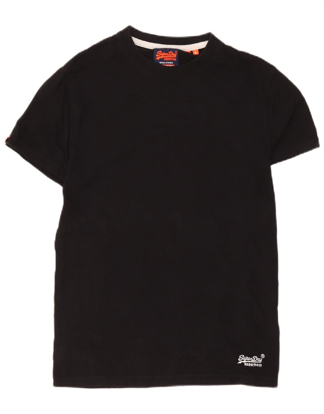 Superdry Herren T-Shirt-Oberteil aus mittelschwarzer Baumwolle