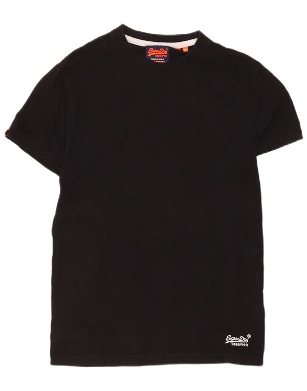 Superdry Herren T-Shirt-Oberteil aus mittelschwarzer Baumwolle