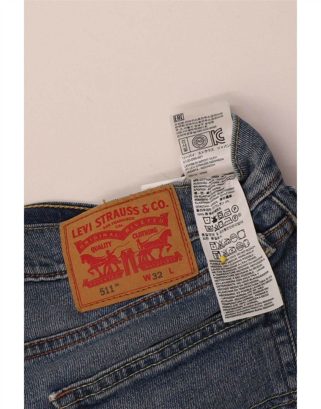 Levi's Herren 511 Denim Shorts W32 mittelblaue Baumwolle