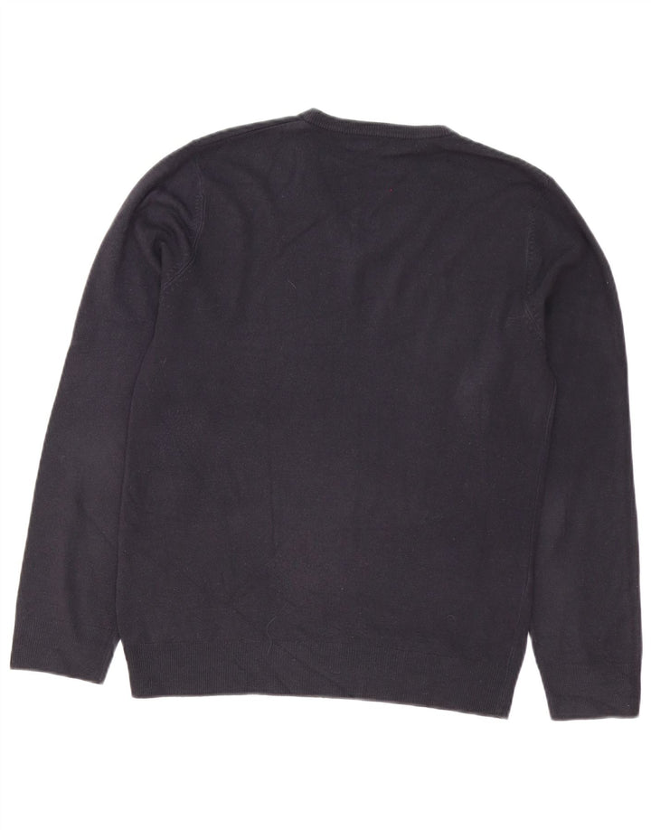 Marks & Spencer Herren Blue Harbor V-Ausschnitt Pullover Pullover Small Navy Acryl