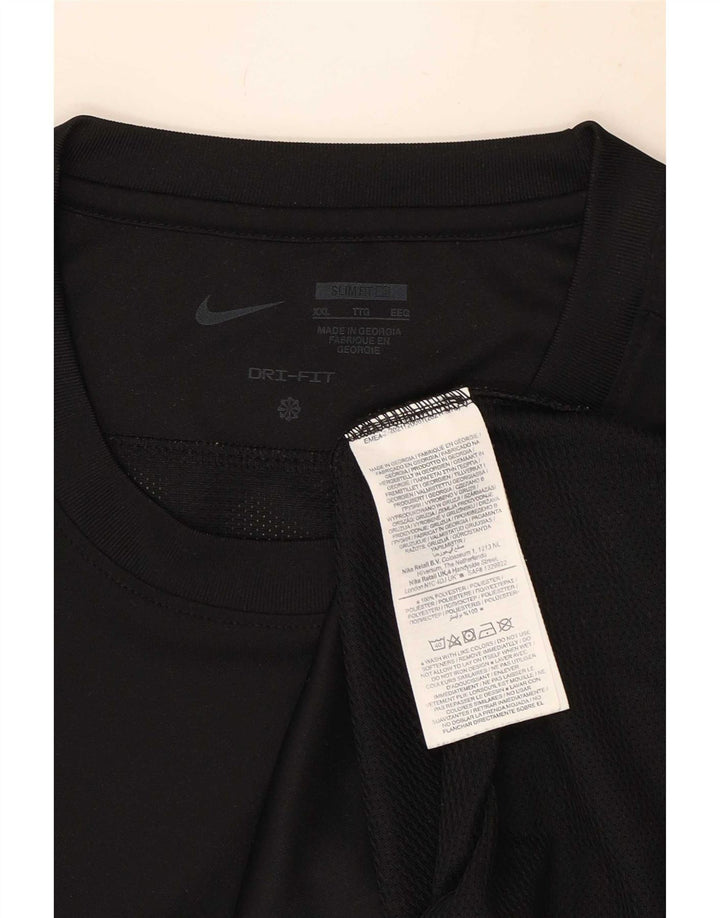 Nike Herren Dri Fit Slim T-Shirt Top 2XL Schwarz Polyester