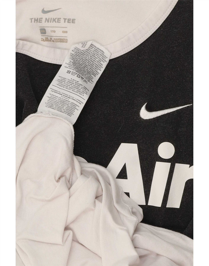 Nike Herren-T-Shirt mit Grafik, 2XL, weiße Farbblock-Baumwolle
