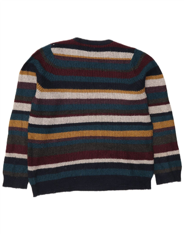 Marks & Spencer Herren-Pullover mit Rundhalsausschnitt, mittelgroß, mehrfarbig gestreift