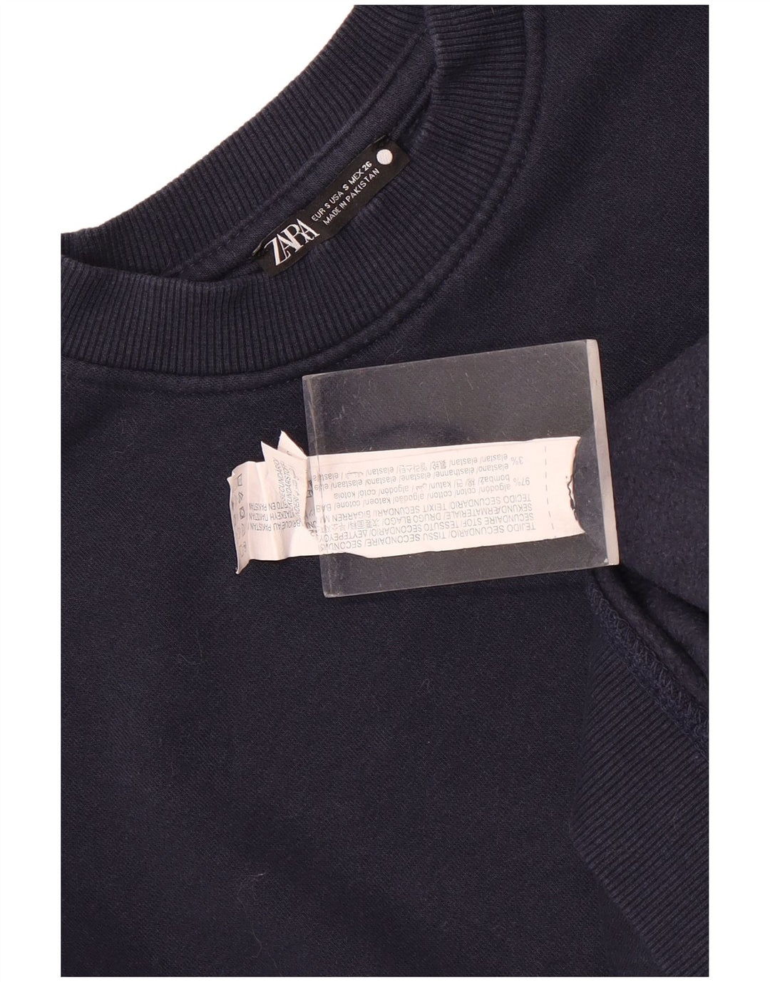 Zara Herren-Sweatshirt, Pullover, klein, marineblau, Baumwolle