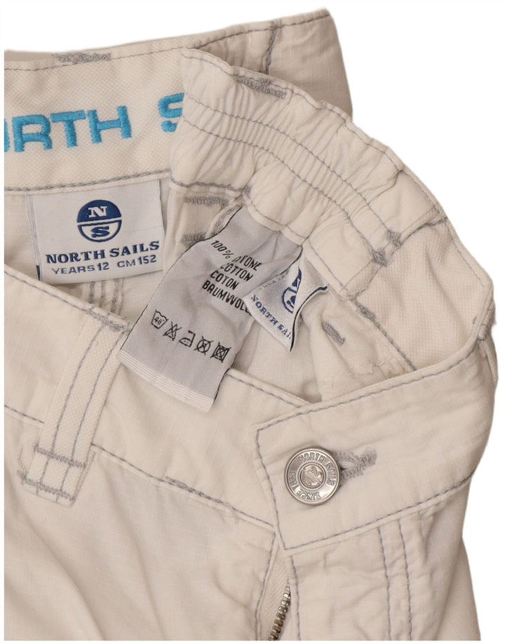 North Sails Cargo-Shorts für Jungen, 11–12 Jahre, W26, weiße Baumwolle