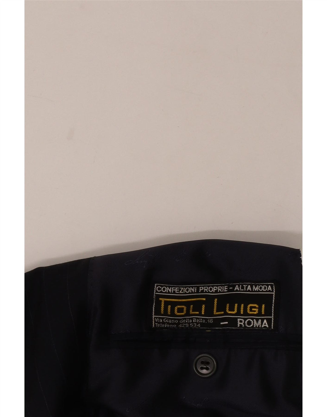 Vintage Herren 2-Knopf-Blazerjacke UK 40 Große marineblaue Nadelstreifen