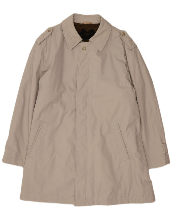 MAISON JACQUES Herren-Trenchcoat mit lockerer Passform, Größe 46, klein, Grau