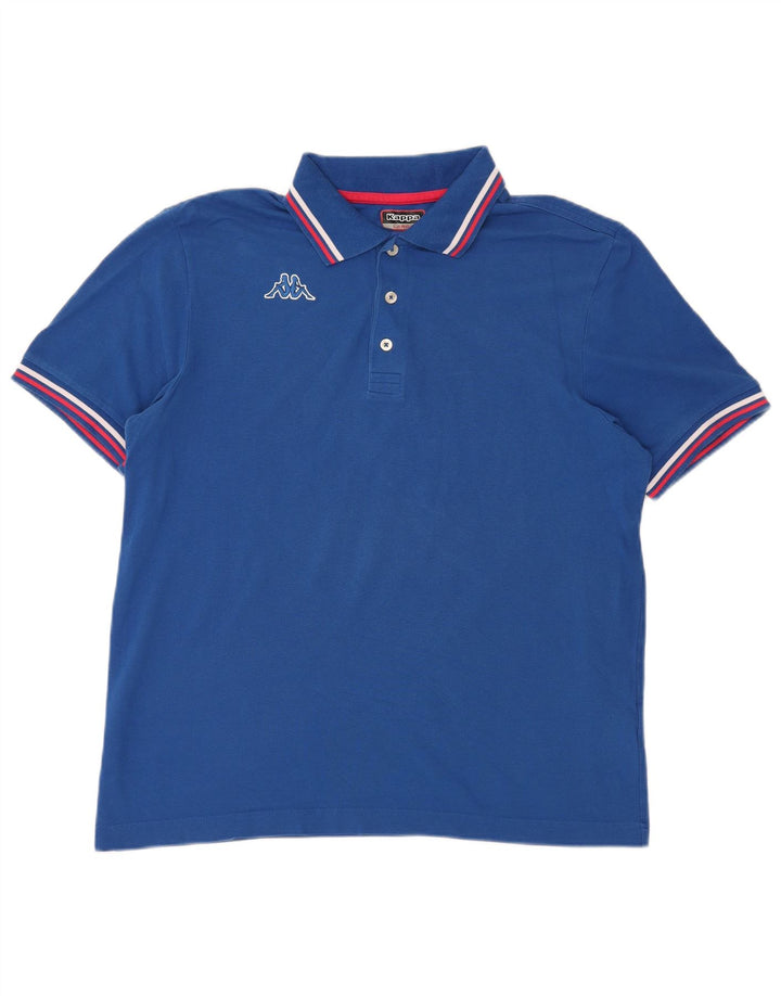 KAPPA Herren-Poloshirt, groß, blaue Baumwolle