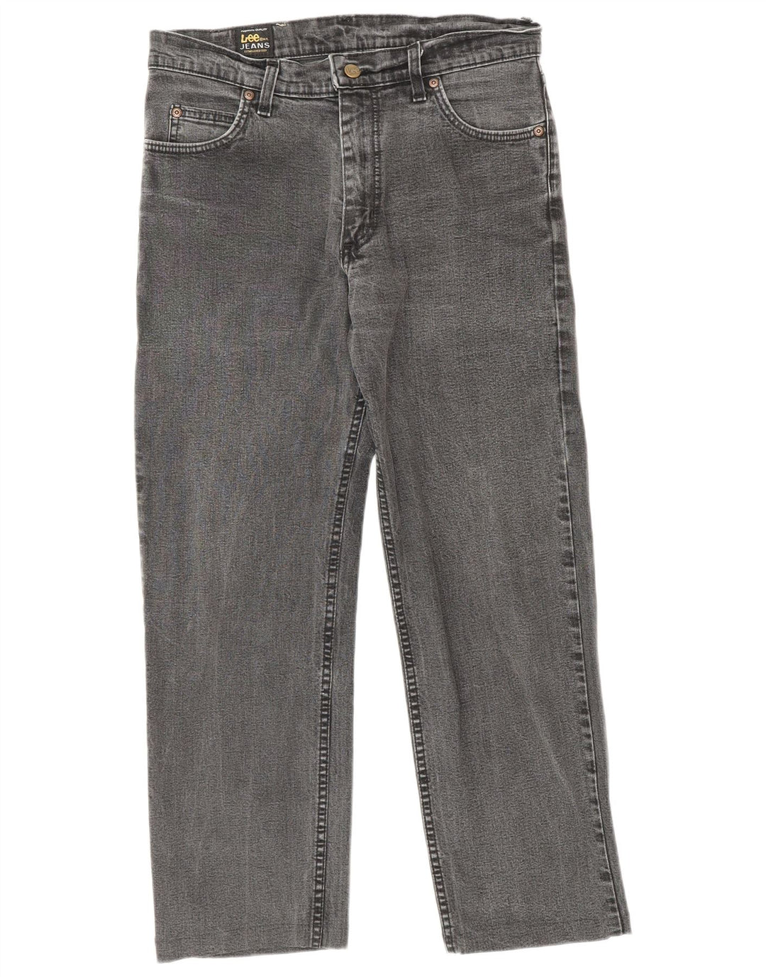 Lee Damen Brooklyn Straight Jeans W32 L26 Graue Baumwolle