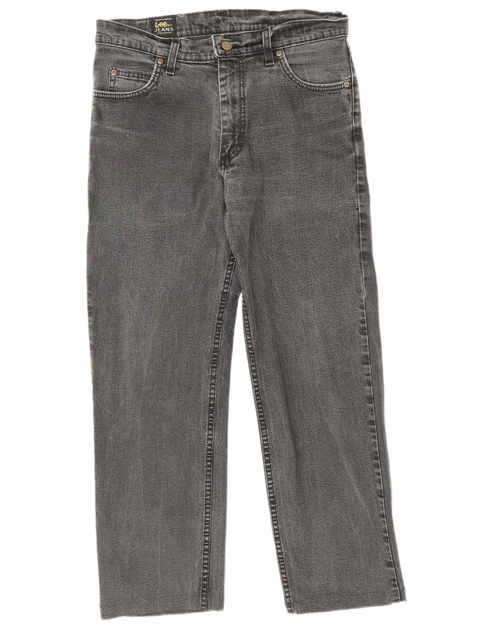 Lee Damen Brooklyn Straight Jeans W32 L26 Graue Baumwolle