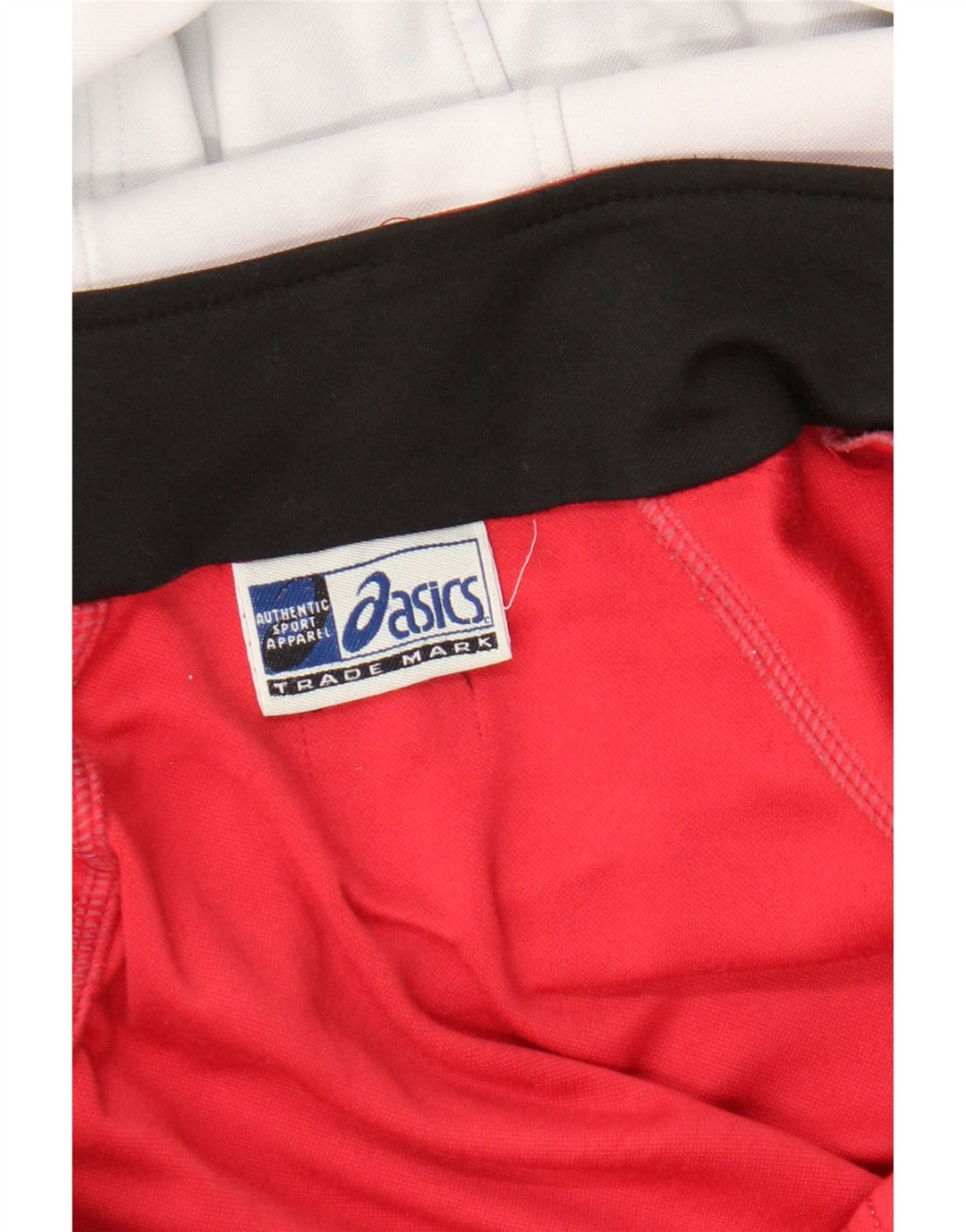 Asics Herren-Kapuzenpullover mit Reißverschluss, mittelrot, gestreift, Sport