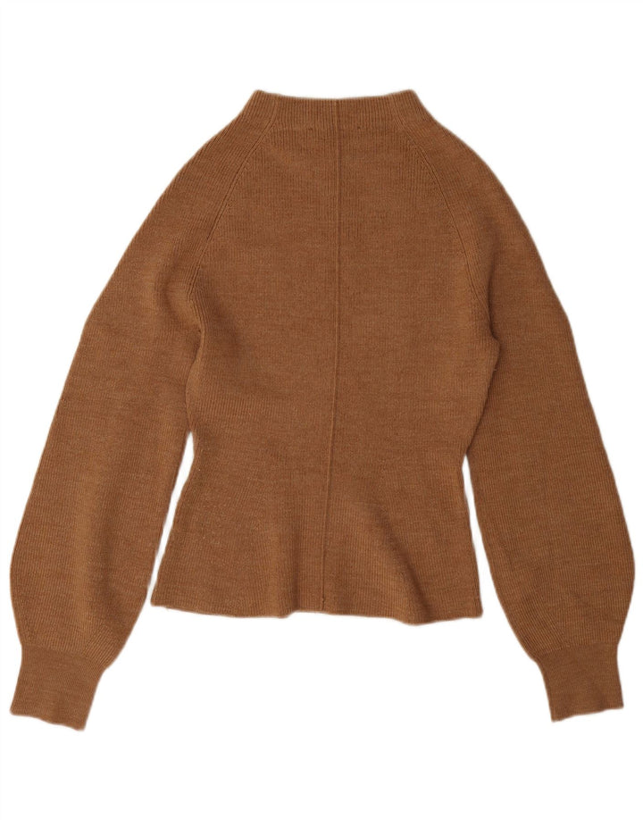 Rollkragenpullover für Damen von Zara, Gr. 10, Small, Braun, Acryl