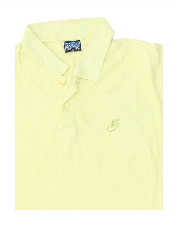 ASICS Mens Polo Shirt Medium Yellow Cotton | Vintage Asics | Thrift | Second-Hand Asics | Used Clothing | Messina Hembry 