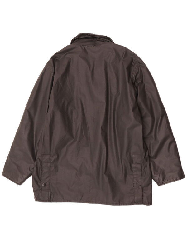 Vintage Herrenjacke aus gewachster Baumwolle, UK 38, Mittelschwarz