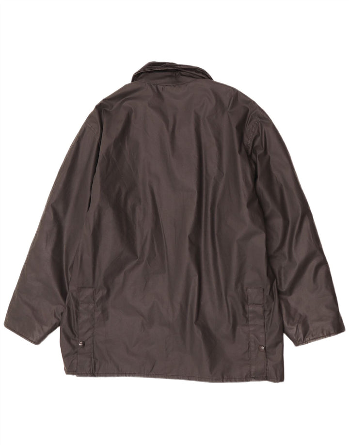 Vintage Herrenjacke aus gewachster Baumwolle, UK 38, Mittelschwarz