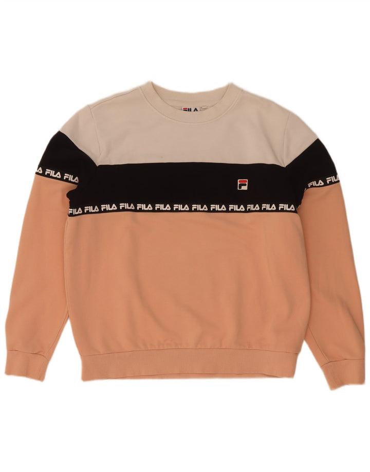 Fila Damen Grafik-Sweatshirt-Pullover UK 14 Medium Mehrfarbig