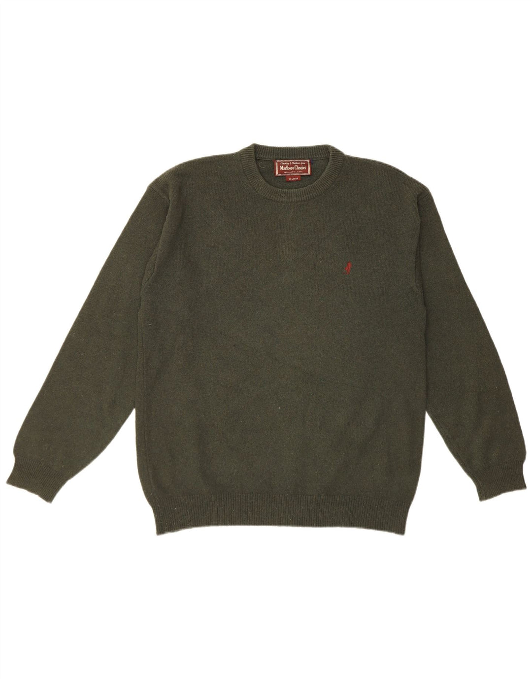 Marlboro Classics Herren-Pullover mit Rundhalsausschnitt, 2XL, Khaki
