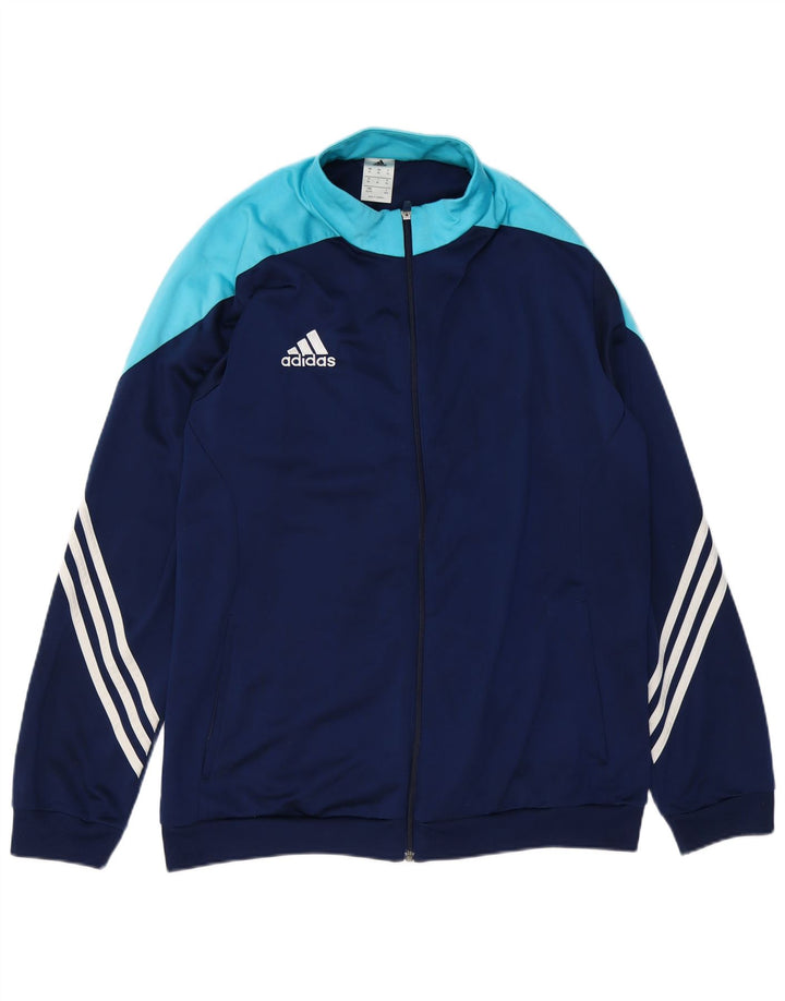 ADIDAS Herren-Trainingsanzug-Oberteil, Jacke, XL, Marineblau, Farbblock-Polyester