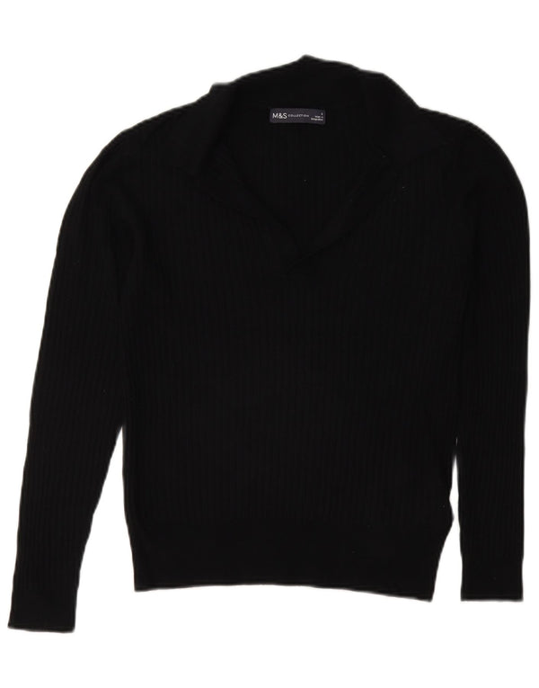 Marks & Spencer Damen-Pullover mit Rollkragen, Gr. 8, Schwarz, Viskose