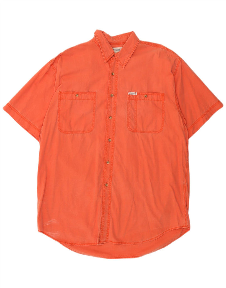 Wrangler Herren Kurzarmhemd XL Orange Baumwolle