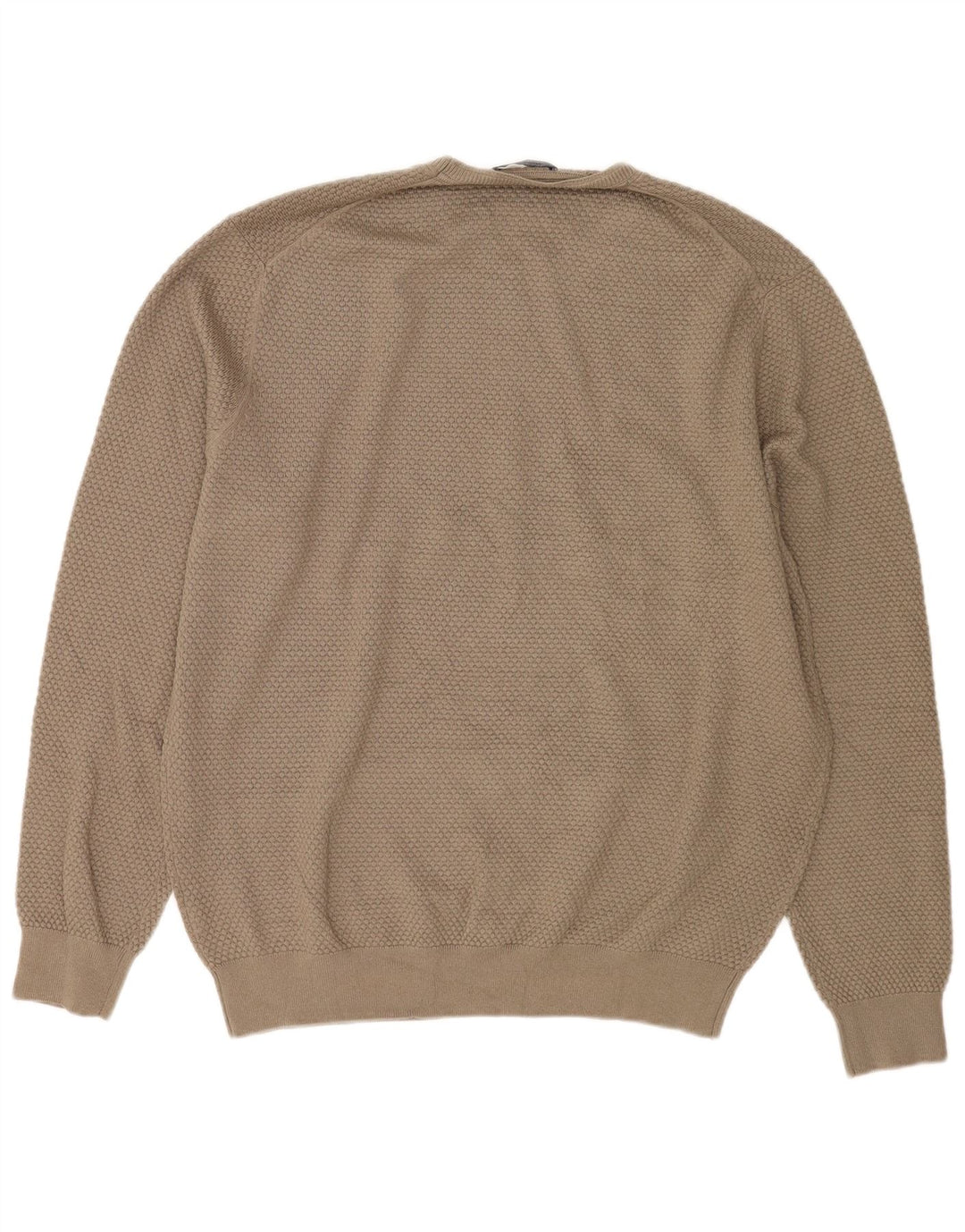 Massimo Dutti Herren-Pullover mit Rundhalsausschnitt, XL, Beige