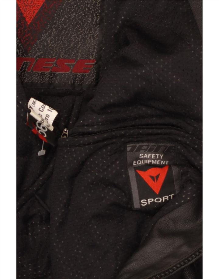Dainese Herren-Leder-Racer-Jacke, UK 40, Größe L, Schwarz, Farbblock