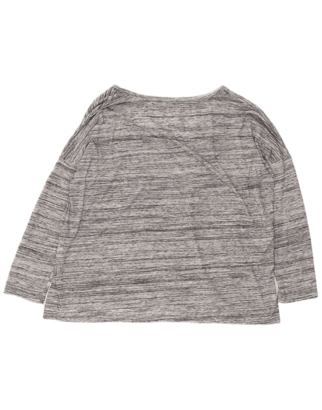 Zara Damen Übergroßes Top Langarm UK 14 Mittelgrau geflecktes Polyester