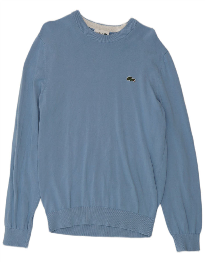 Lacoste Herren-Pullover mit U-Boot-Ausschnitt, reguläre Passform, Größe 4, Mittelblau