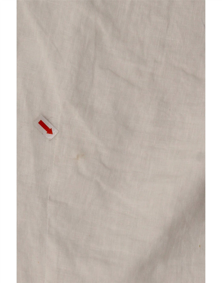 NARACAMICIE Damen ärmelloses Blusen-Top, Größe S, Weiß