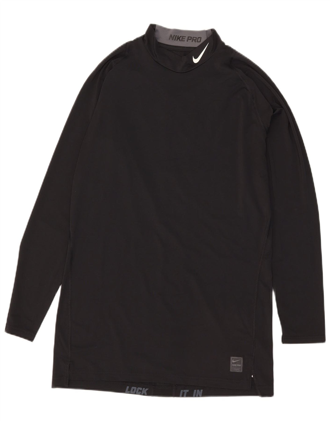 Nike Herren-Kompressionsshirt mit Grafik, langärmlig, 2XL, Schwarz, Polyester