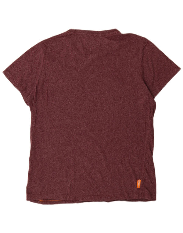 Superdry Herren T-Shirt Top XL Burgunderrot aus Baumwolle