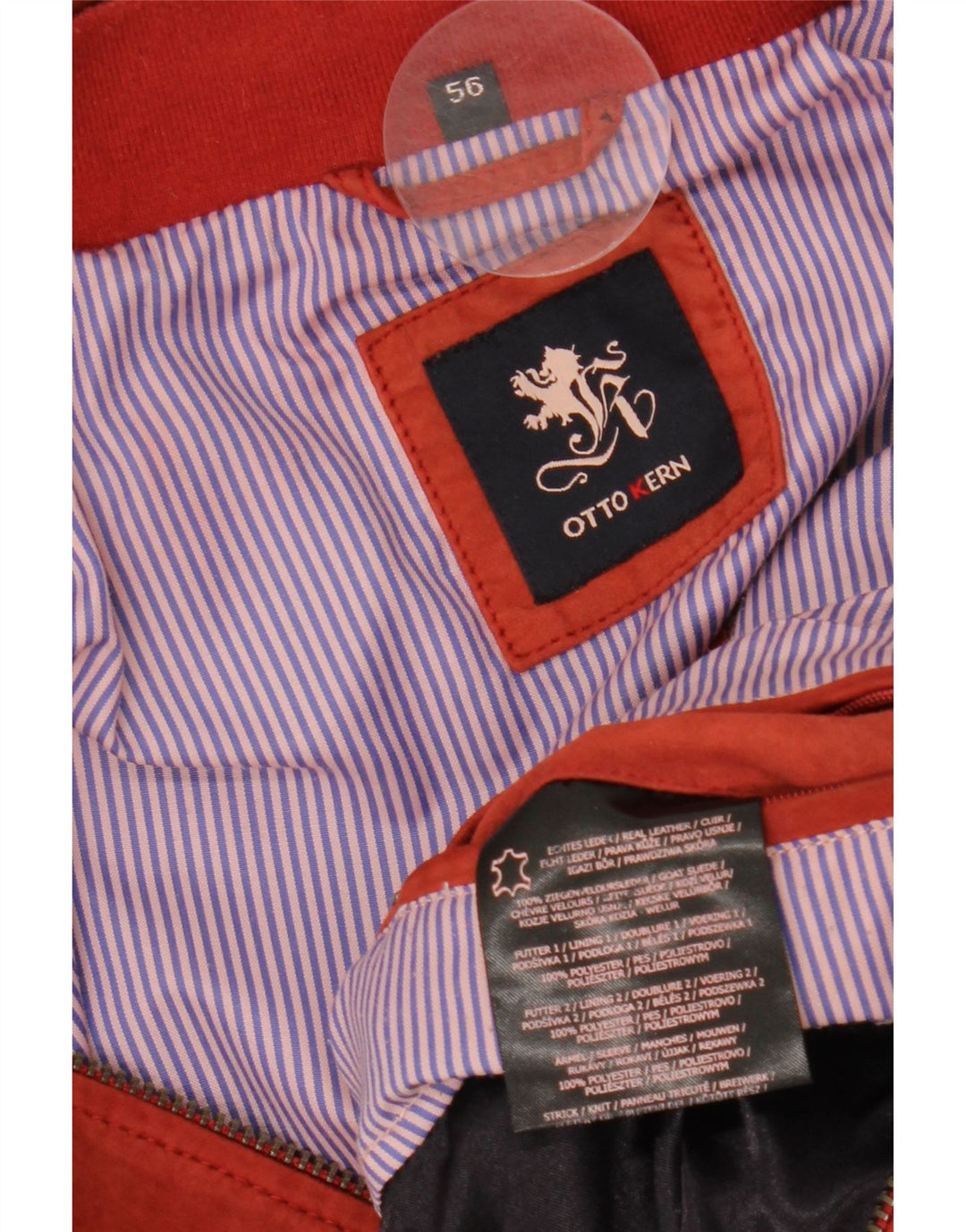 OTTO KERN Herren Wildleder Bomberjacke IT 56 3XL Rotes Leder