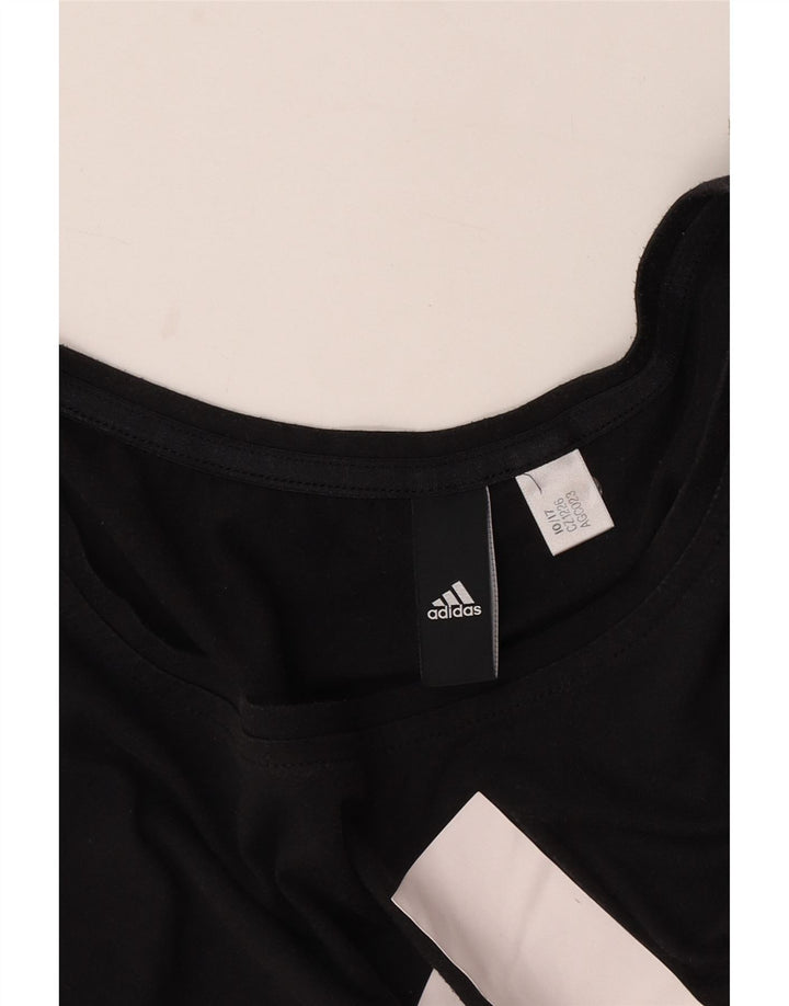 Adidas Damen Graphic T-Shirt Top UK 12 Medium Schwarz