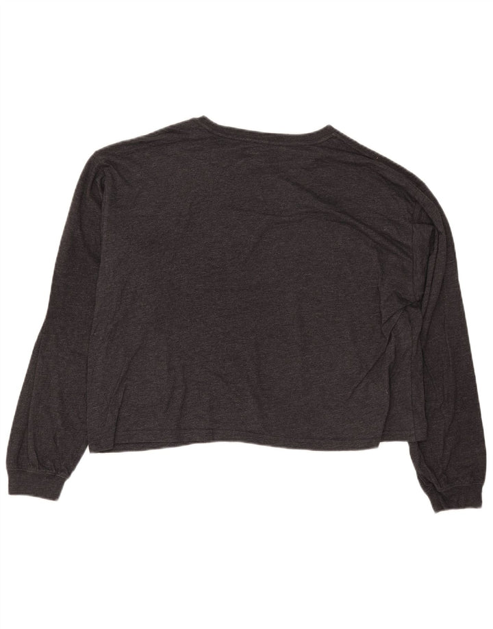 WRANGLER Damen Crop Graphic Top Langarm UK 10 Small Grey Floral