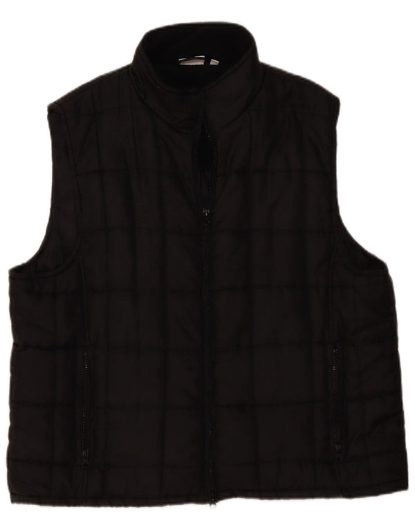 Identic Mens Padded Gilet UK 44 2XL Black Polyester