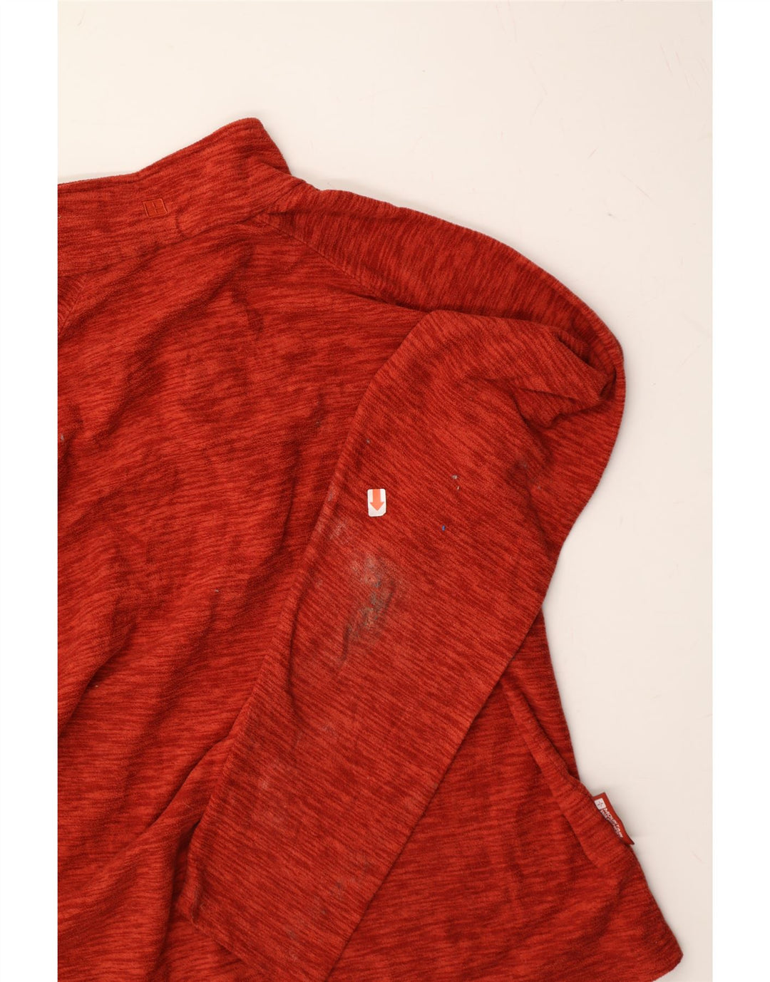 MOUNTAIN WAREHOUSE Mens Zip Neck Fleece Jumper Large Red Flecked Polyester Vintage Mountain Warehouse and Second-Hand Mountain Warehouse from Messina Hembry 