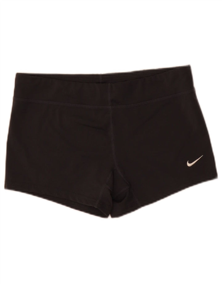 Nike Damen Dri Fit Sport Shorts UK 12 Medium Schwarz Polyester