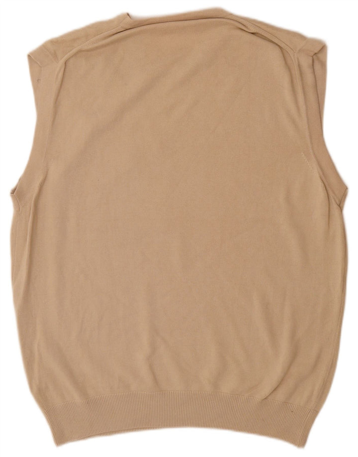 Zara Herren Weste Tank Top Mittelbeige Baumwolle