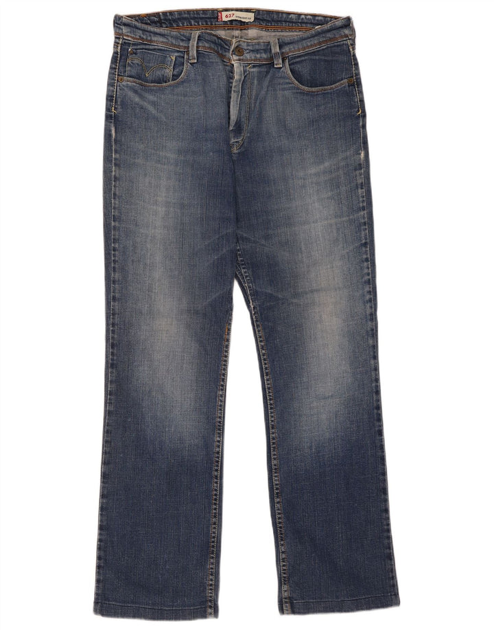 Levi's Damen 627 Straight Jeans W34 L30 Blaue Baumwolle