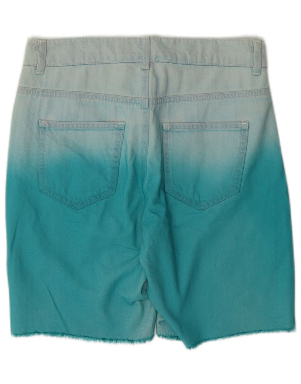 Topshop Damen-Jeansshorts, W25, XS, blaue Batik-Baumwolle
