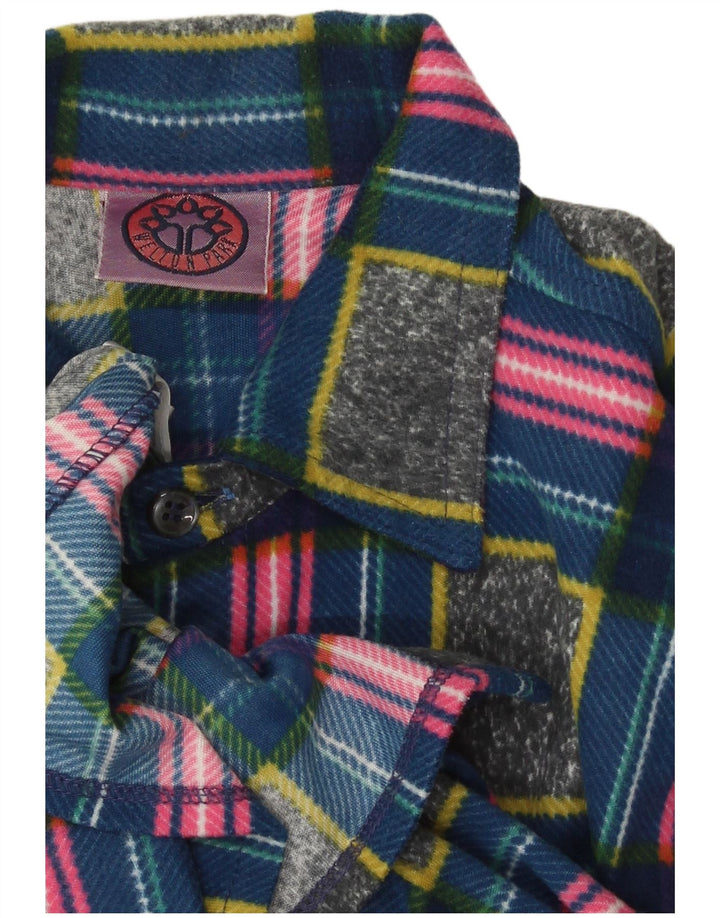 Vintage Herren-Fleece-Hemd, mittelgroß, mehrfarbig, geometrisch, Polyester