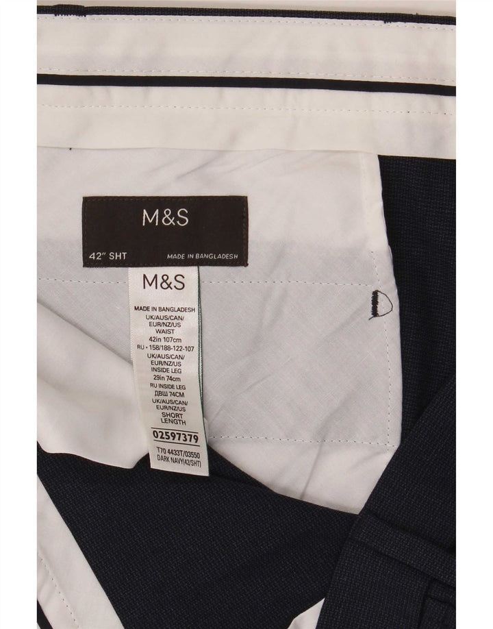 Marks & Spencer Herren Chinohose W42 L29 Marineblau Polyester
