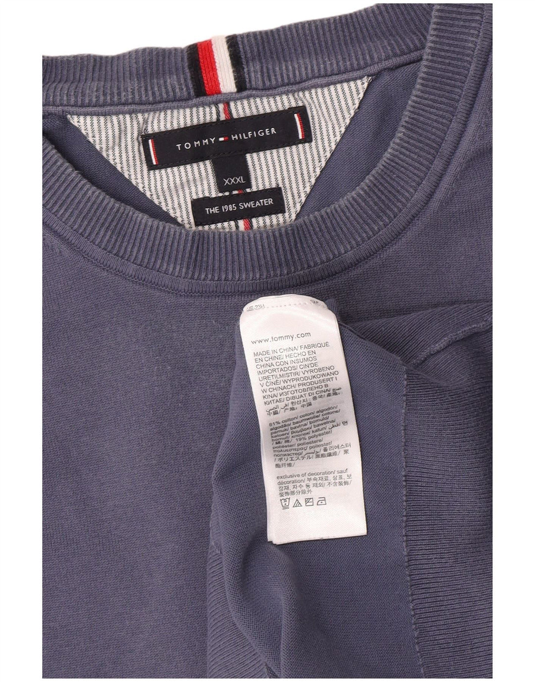Tommy Hilfiger Herren Sweatshirt Pullover 3XL Blau Baumwolle