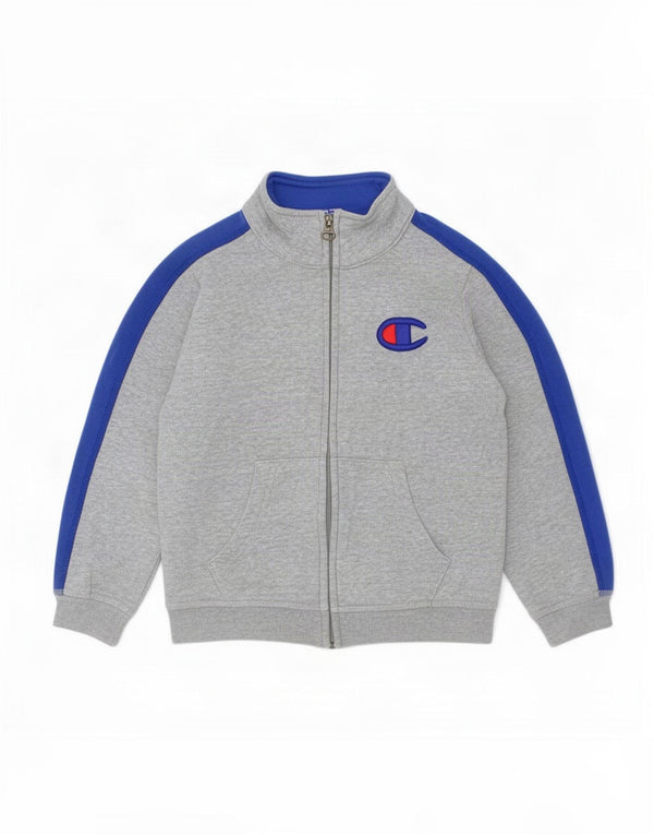 Champion Jungen-Trainingsanzugoberteil mit Grafik, 3–4 Jahre, 2XS, Grau, Farbblock