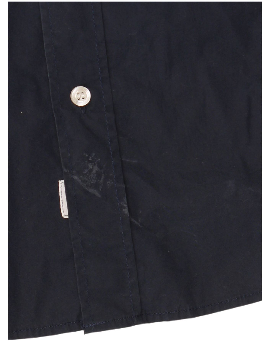 Blauer Herren-Militärhemd, groß, marineblau, Baumwolle