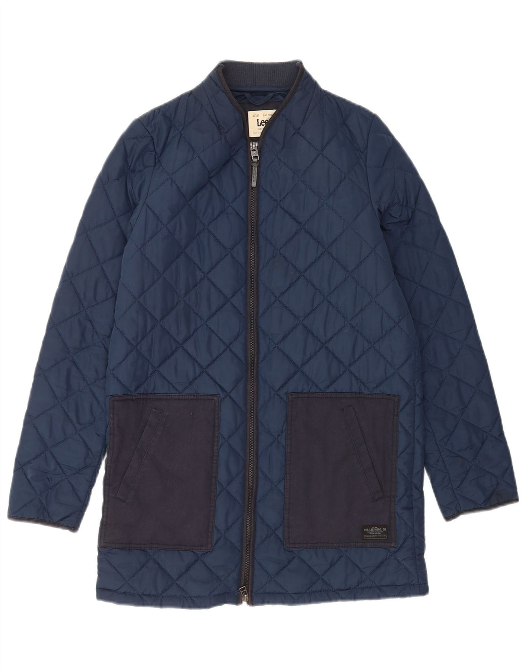 Lee Damen Steppjacke UK 10 Small Marineblaues Colourblock-Polyester
